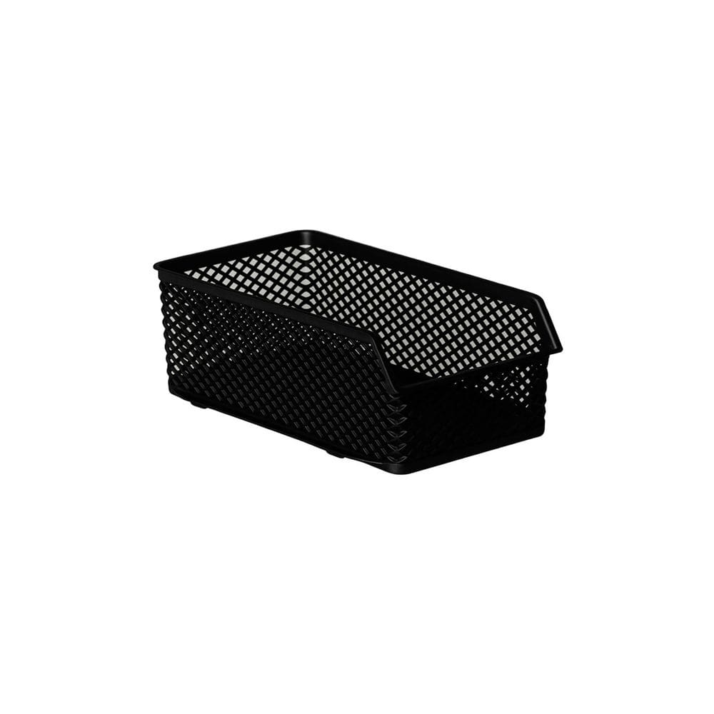 Cesta Empilhavel Organizador Multiuso Preto Cesto Armario
