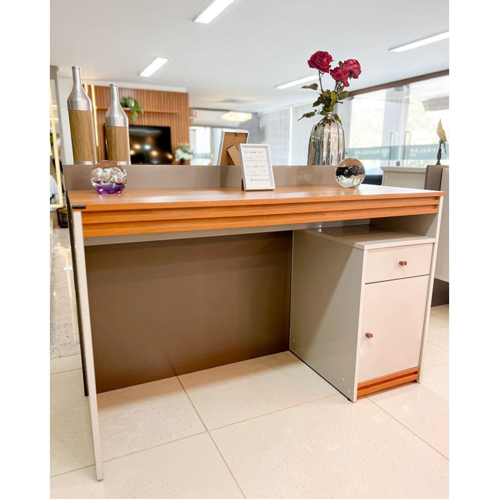 Escrivaninha 1 Porta 1 Gaveta - Sevilha-Off White - Mavau