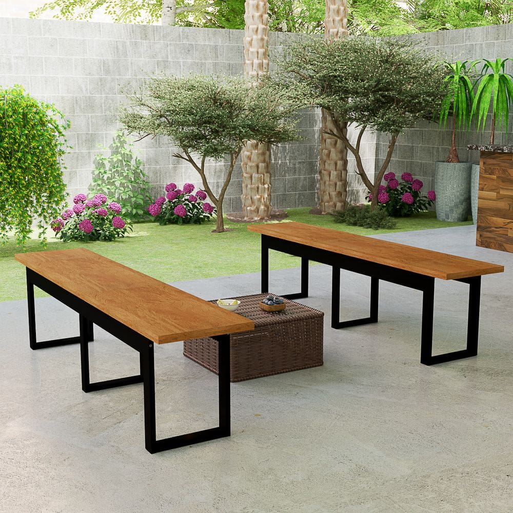 Kit 2 Bancos Industriais Pé de Ferro Vestiário Refeitório