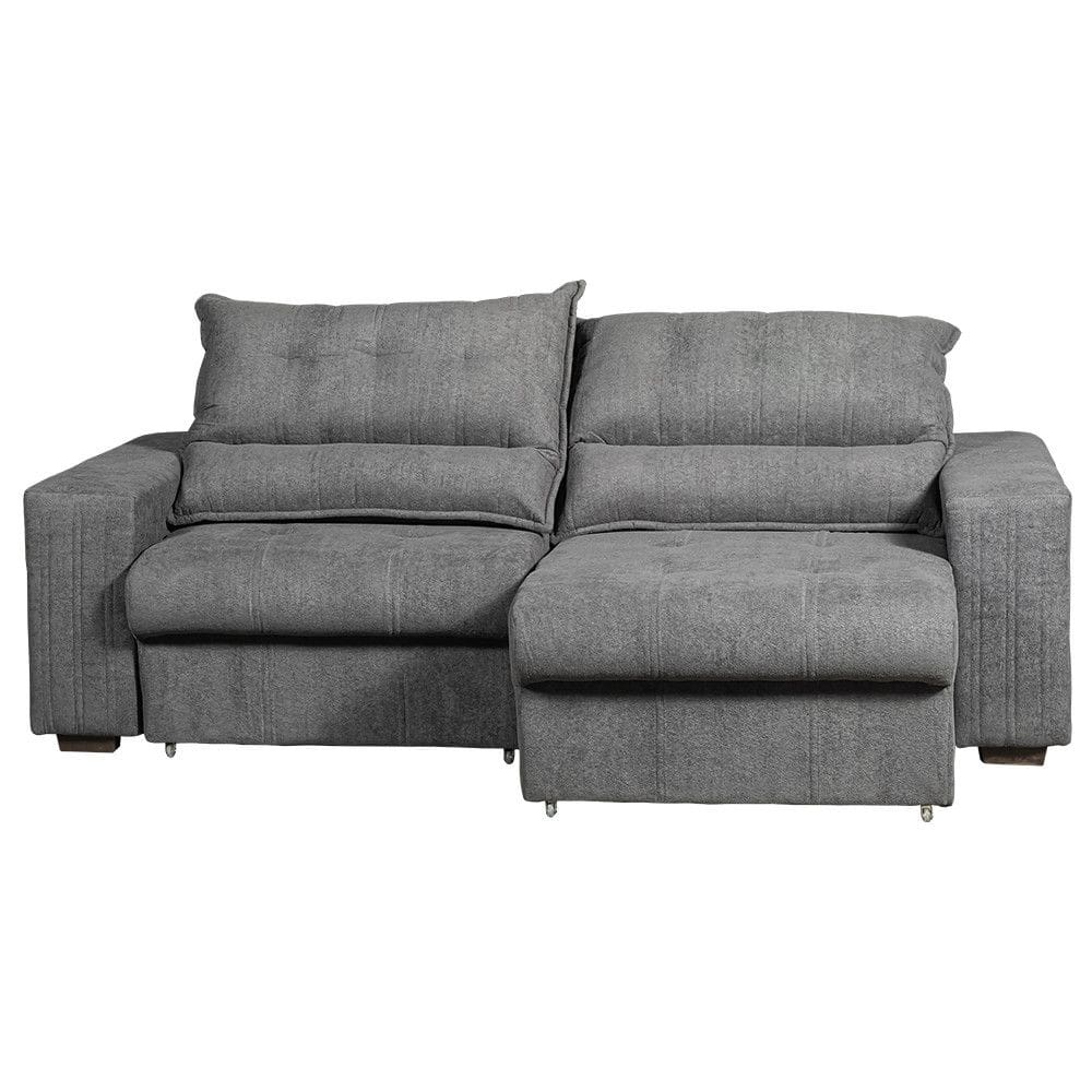 Sofa Retratil e Reclinavel Balli 3 Lugares 2,30m Bipartido em Tecido Boucle Suporta 120kg por Assento