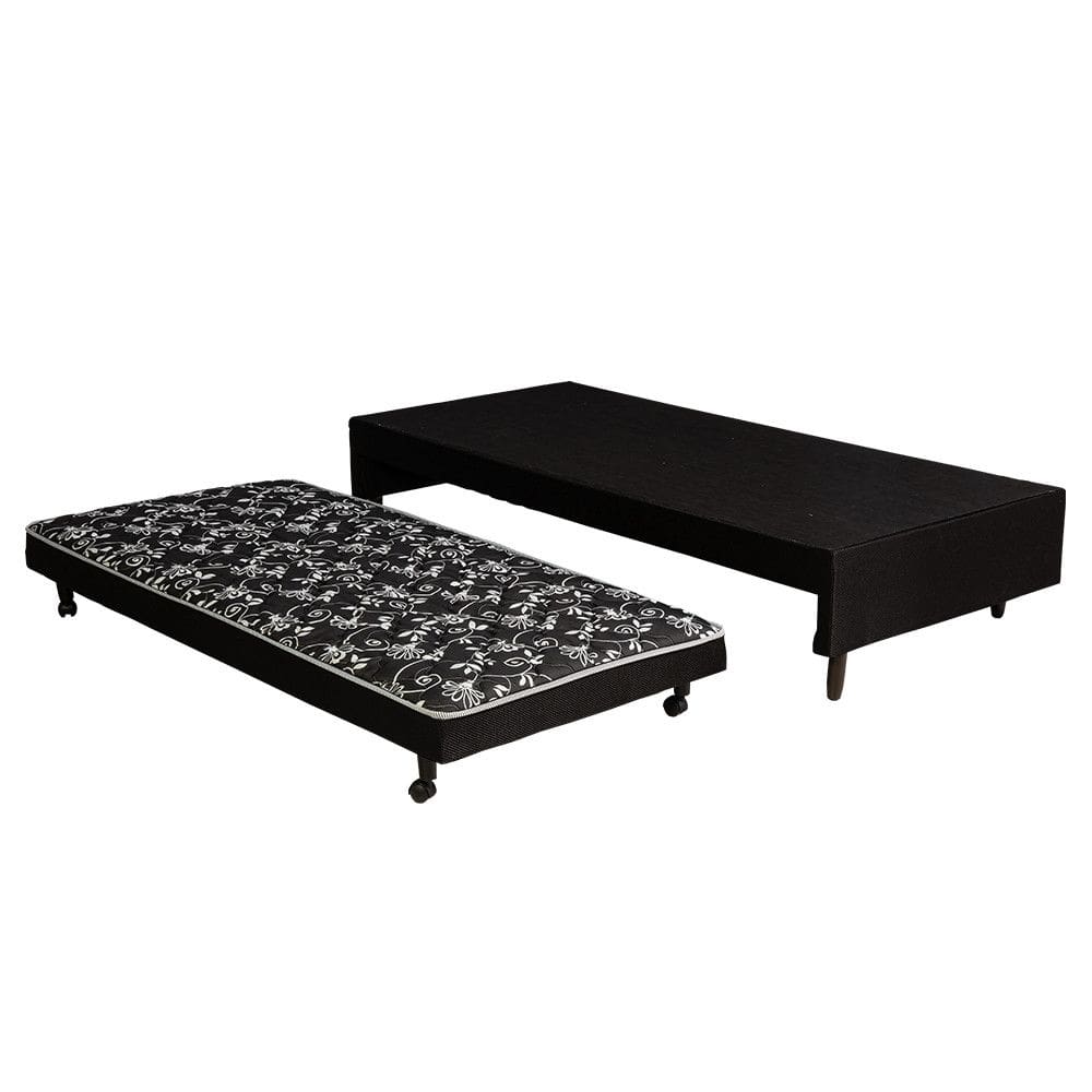 Cama Box Bicama Solteiro com Cama Auxiliar 88x188 Estrutura Madeira Eucalipto Reforcada para Hospedes