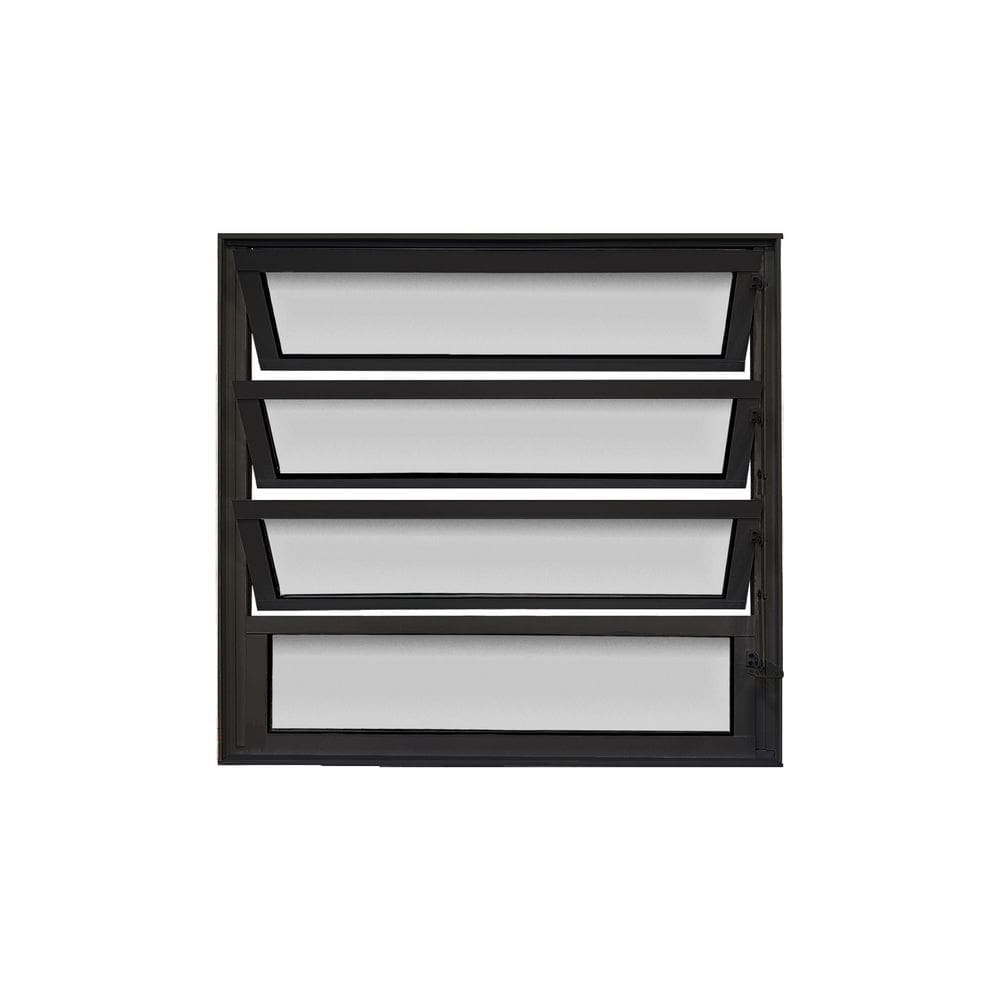 Vitro Basculante de Alumínio Preto 80x80 Linha 25