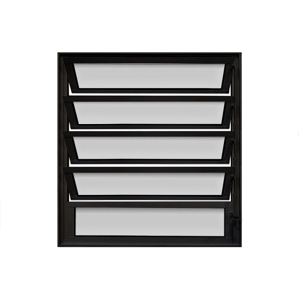 Vitro Basculante de Alumínio Preto 100x100 Linha 25