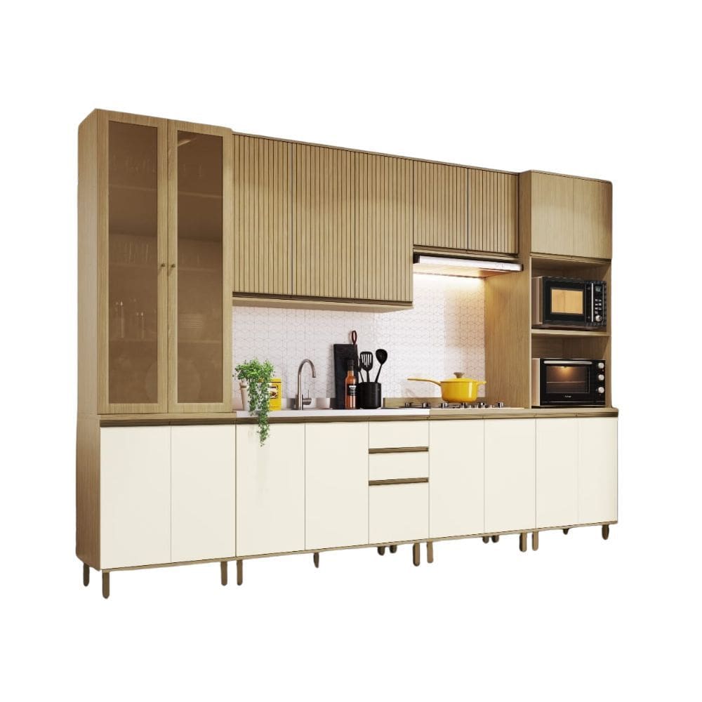 Cozinha Nova Dubai  MDF 16 Portas 3 Gavetas  Casamia