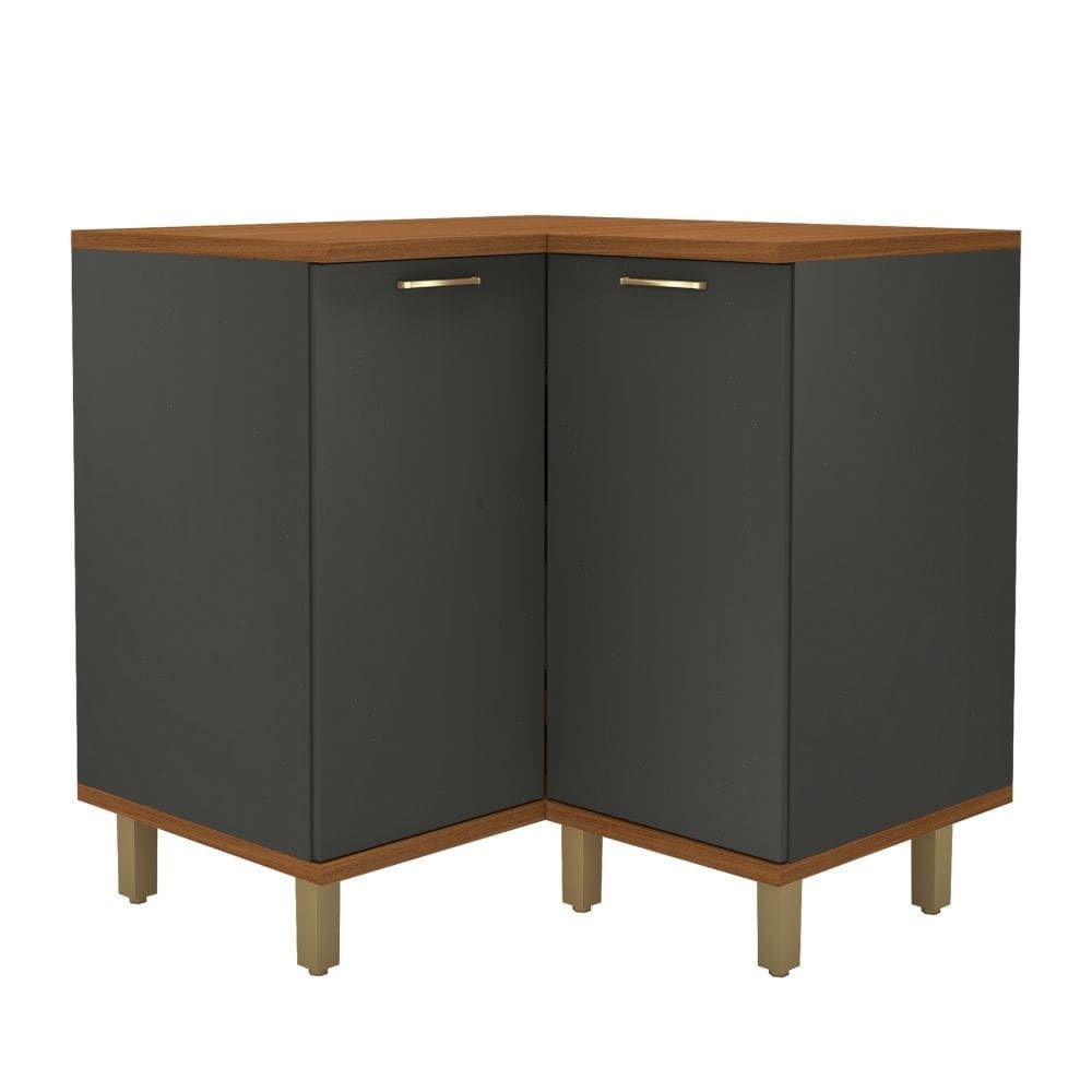 Balcao Munique - 2 Portas Canto Tampo MDP 15/25mm Prateleira Interna UV - Indekes