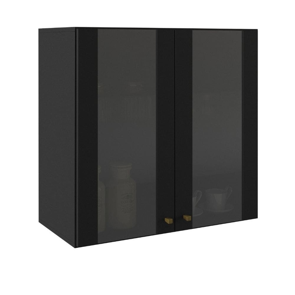 Armario Aereo Vollare - 70cm 2 Portas C/Vidro 1 Prateleira - Fiorello