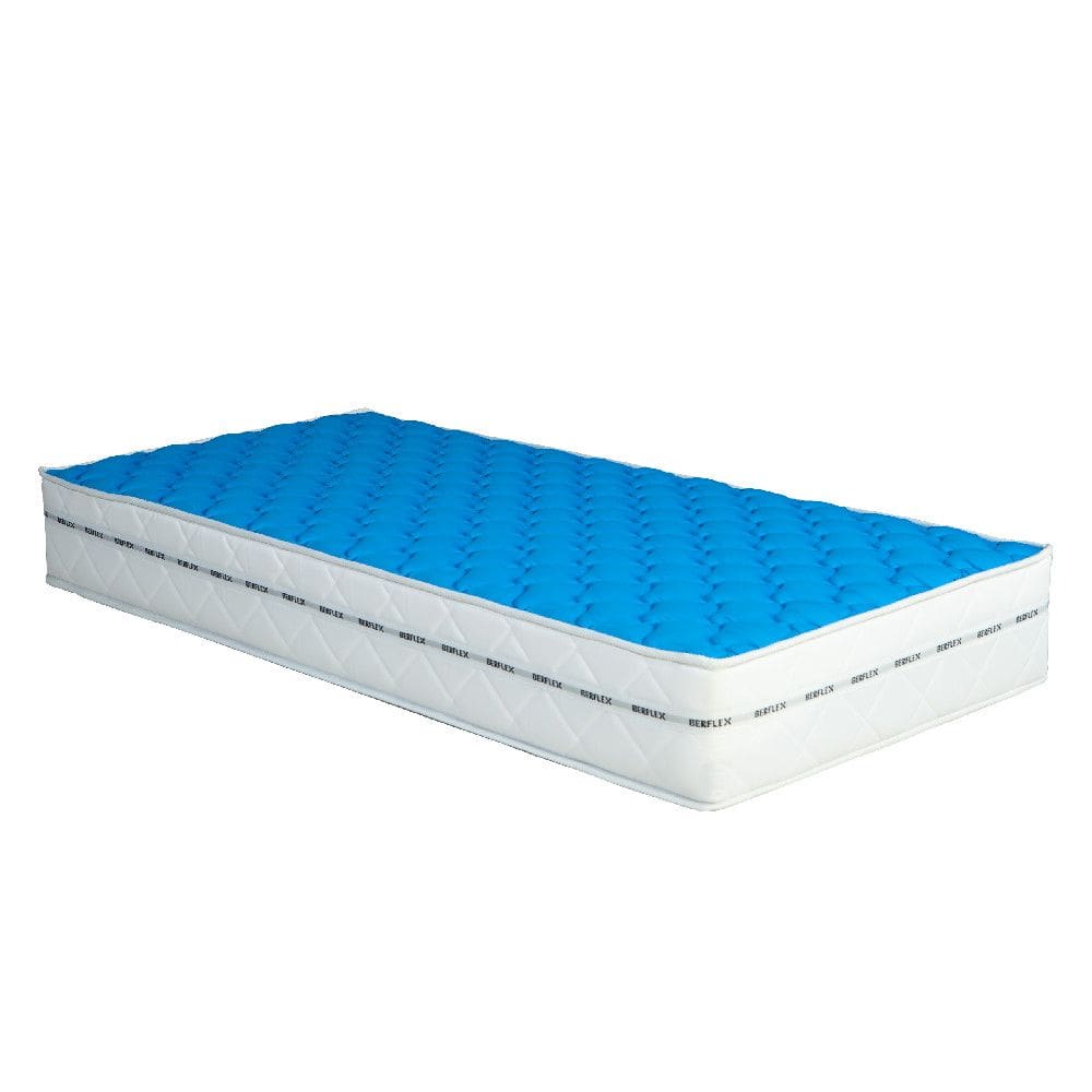 Colchao Solteiro Infantil Junior Molas Ensacadas D26 88x188cm Suporta 75kg Branco e Azul INMETRO