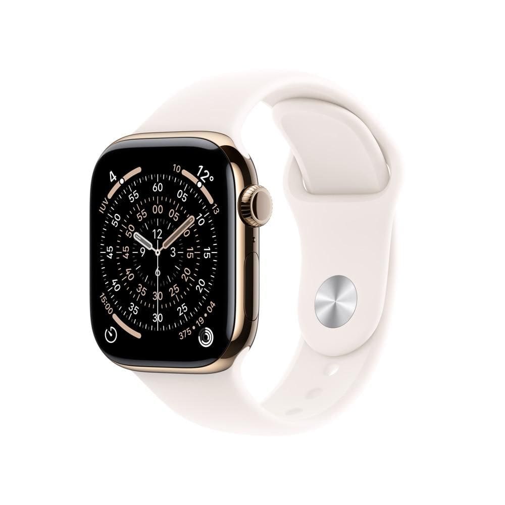 Apple Watch Series 11 GPS + Cellular - Caixa dourada de titânio – 42 mm - Pulseira esportiva blush-clara – M/G