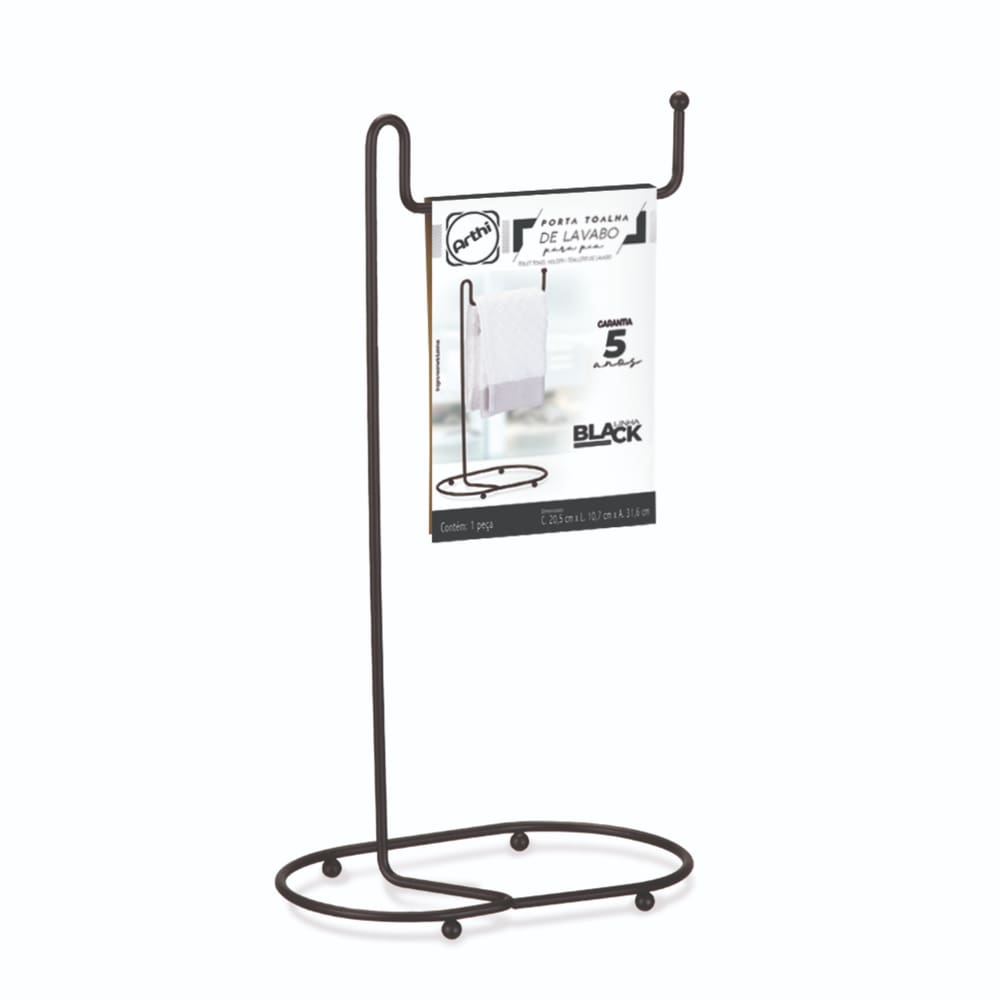 Porta Toalha De Lavabo Black Life 2484 Arthi
