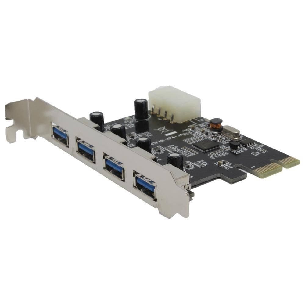 Placa Controladora Pci-E X1 Usb 3.0 (5gbps) Com 4 Portas USB