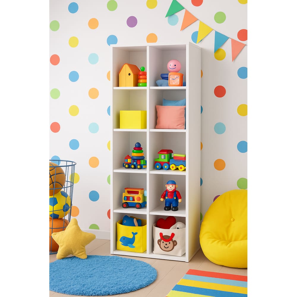 Estante Livreiro Multiuso Com 10 Nichos Porta Brinquedos Para Quartos E Brinquedoteca