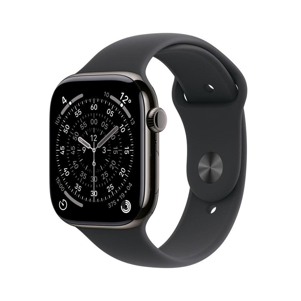 Apple Watch Series 11 GPS + Cellular - Caixa ardósia de titânio – 46 mm - Pulseira esportiva preta – M/G