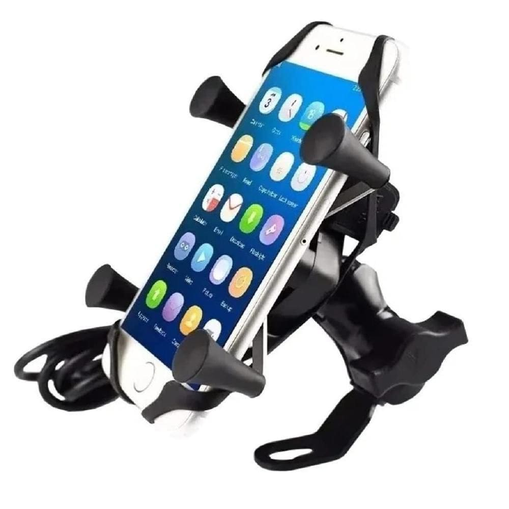 Suporte Celular Moto Garra X Com Carregador Usb Universal