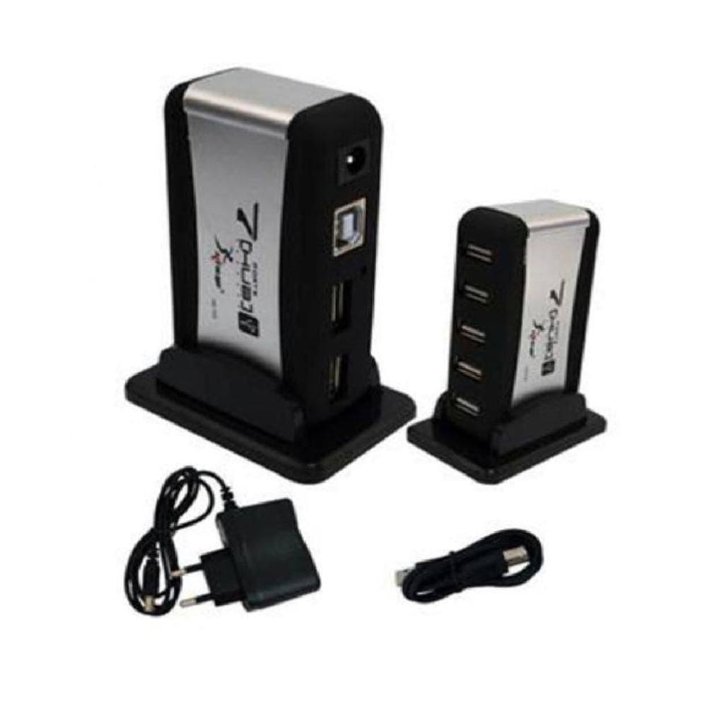 Hub em Torre Com 7 Portas Usb 2.0 com Fonte de Alimentação Notebook