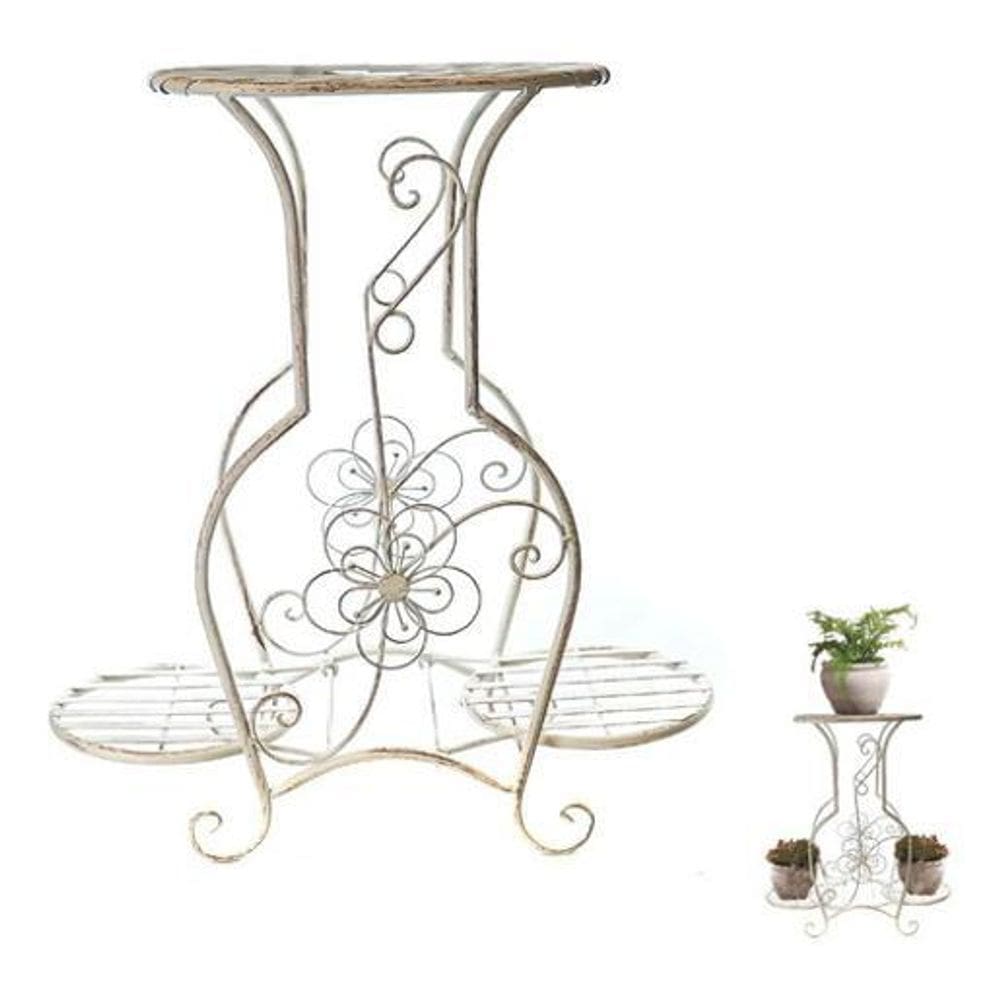 Floreira Decorativa Tripla Jardim Suporte Vaso Metal 56 X 27