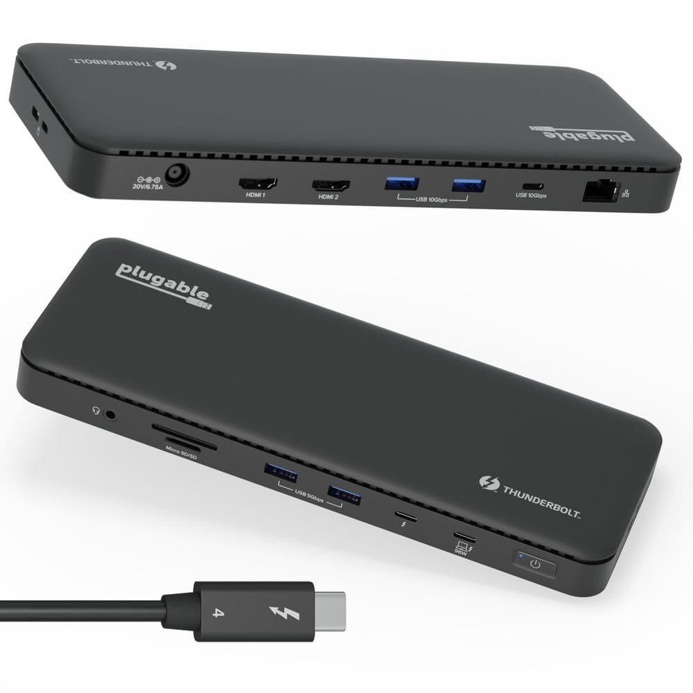 Estação de ancoragem plugável Thunderbolt 4 TBT4-UD5 100W de carga
