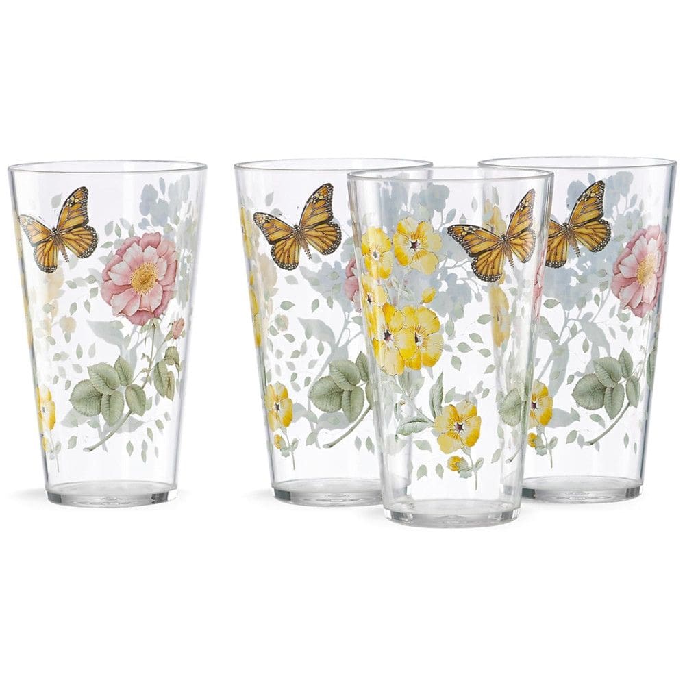 Conjunto de Copos 590mL para Qualquer Ocasião com Tema Floral, Resistente à Quebra, 4 Peças, LENOX, Colorido