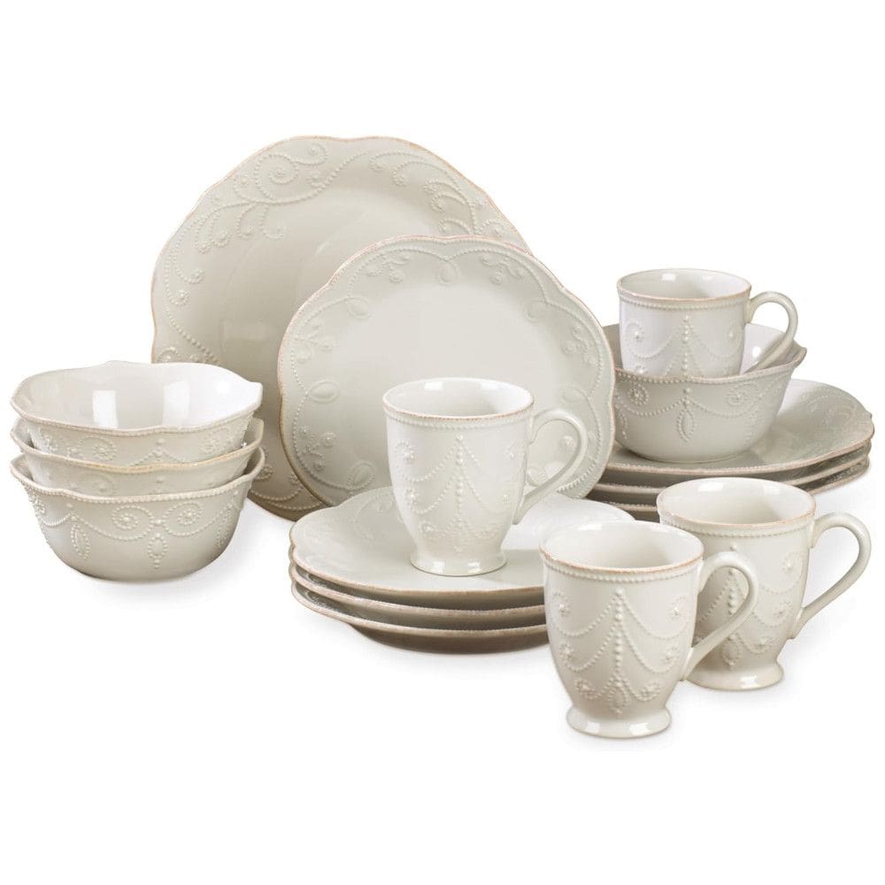 Aparelho de Jantar, Elegância e Sofisticação para Sua Mesa com 16 Peças, Formato Redondo Ondulado e Material de Cerâmica, LENOX 851745