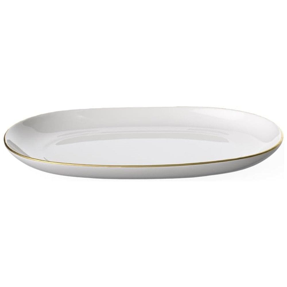 Travessa de 20 cm com Formato Redondo Curvo e Material de Porcelana de Osso Premium, Villeroy & Boch, Branca e Dourada