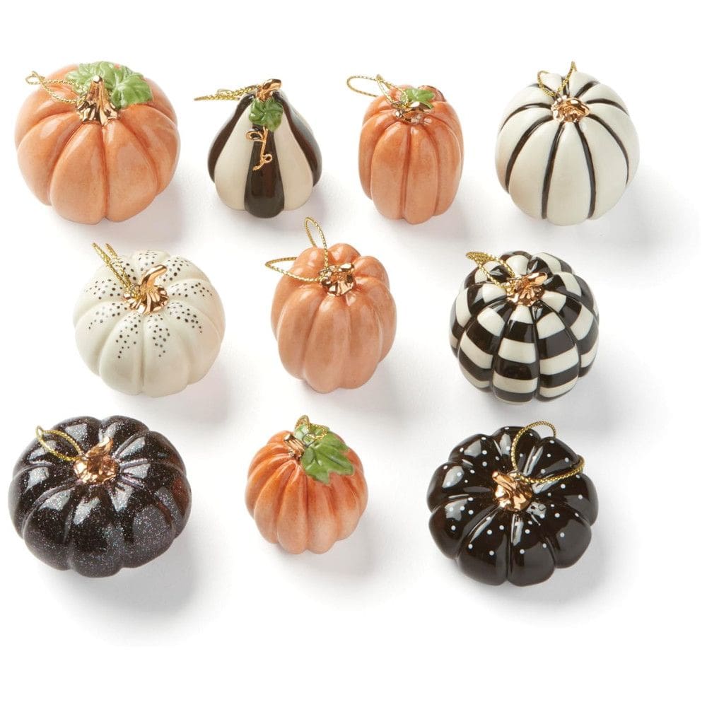 Conjunto de Enfeites Mini Abóboras Lenox 889140, 10 Peças, Colorido