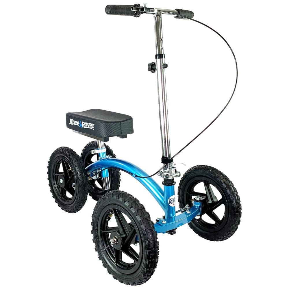 Andador 4 Rodas com Cesta e Apoio para Joelho Ideal para Lesões Suporta 158kg, KNEEROVER, Azul