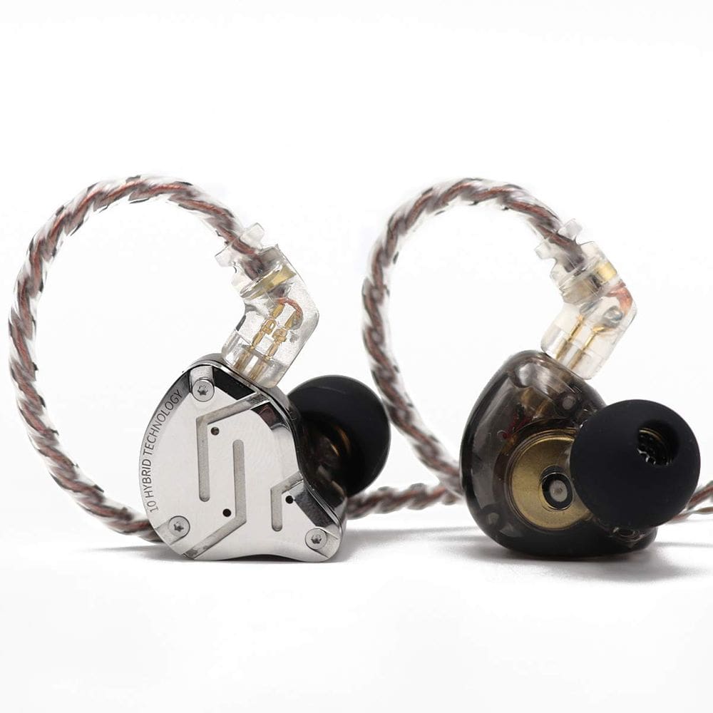 Fones de ouvido Linsoul KZ ZS10 Pro 5 Driver HiFi com fio preto