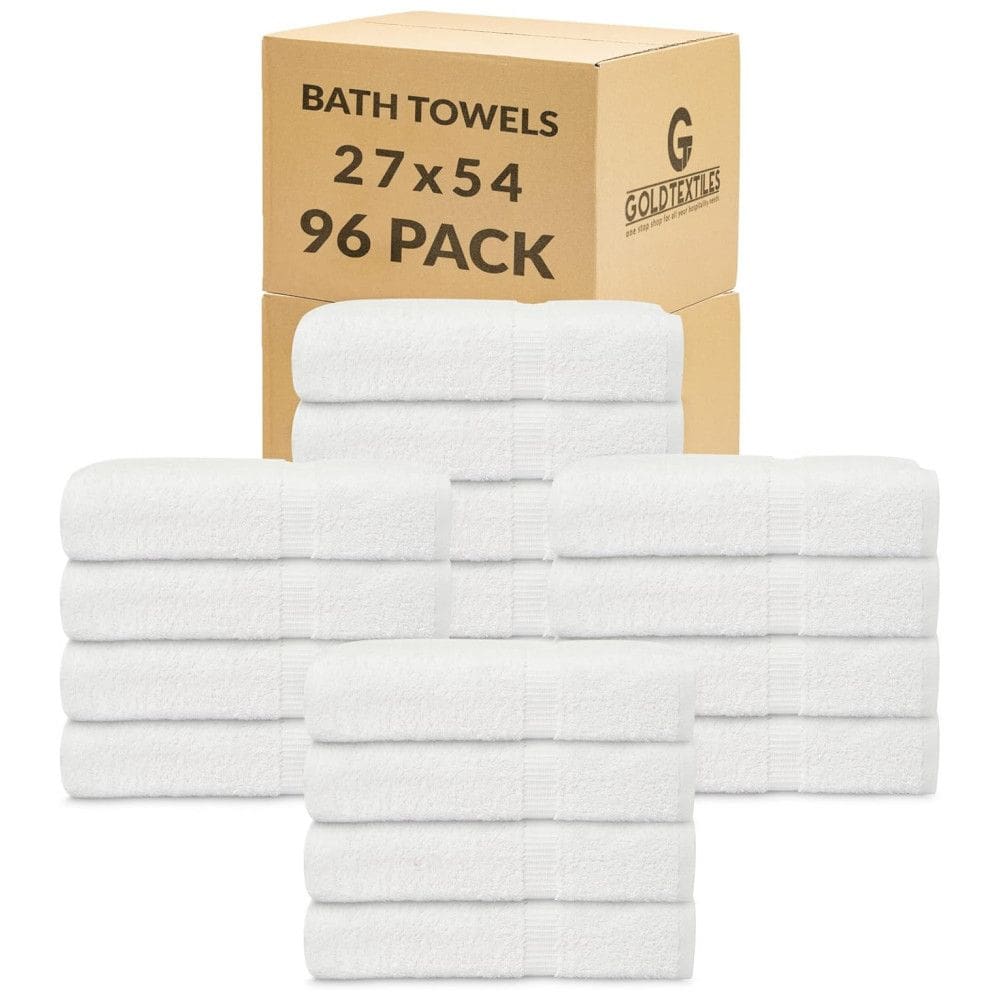 Jogo de Toalhas Ultra Macias e Absorventes com 96 Peças em Material 100% Algodão Fiado, GOLD TEXTILES, Branco