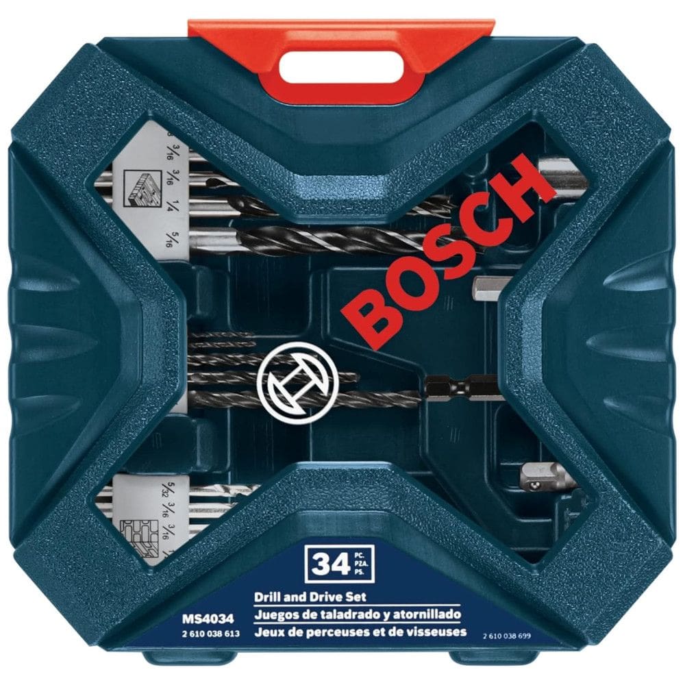 Kit de Brocas 34 Peças com Estojo, BOSCH MS4034, Verde Escuro