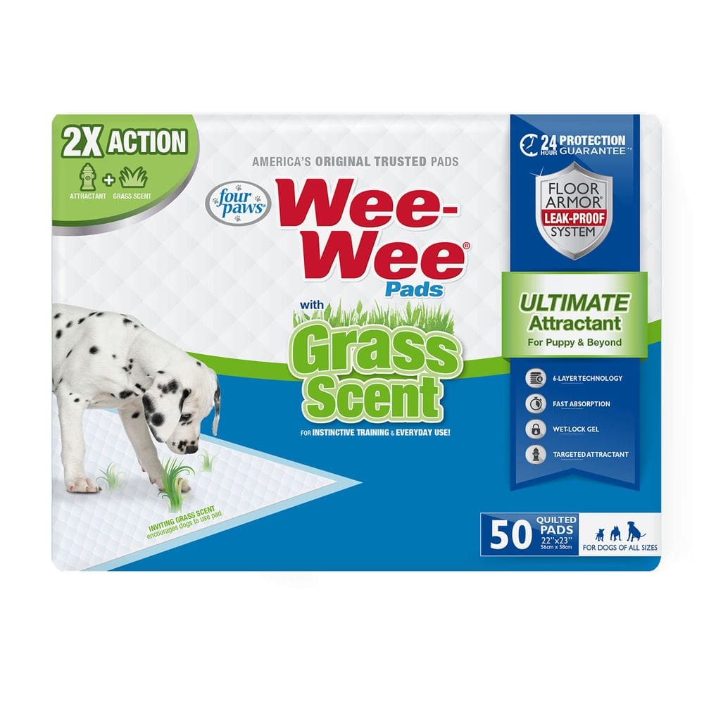 Almofadas de xixi para cães Four Paws Wee-Wee Grass Scent 56x58 cm 50 unidades