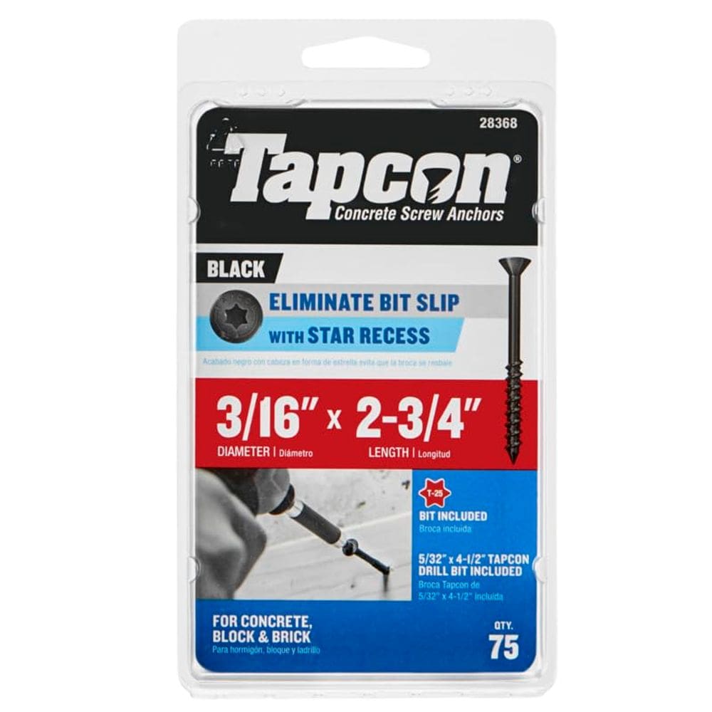 Âncora de parafuso ITW BRAND 3/16” x 7 cm Black Star Head 75CT