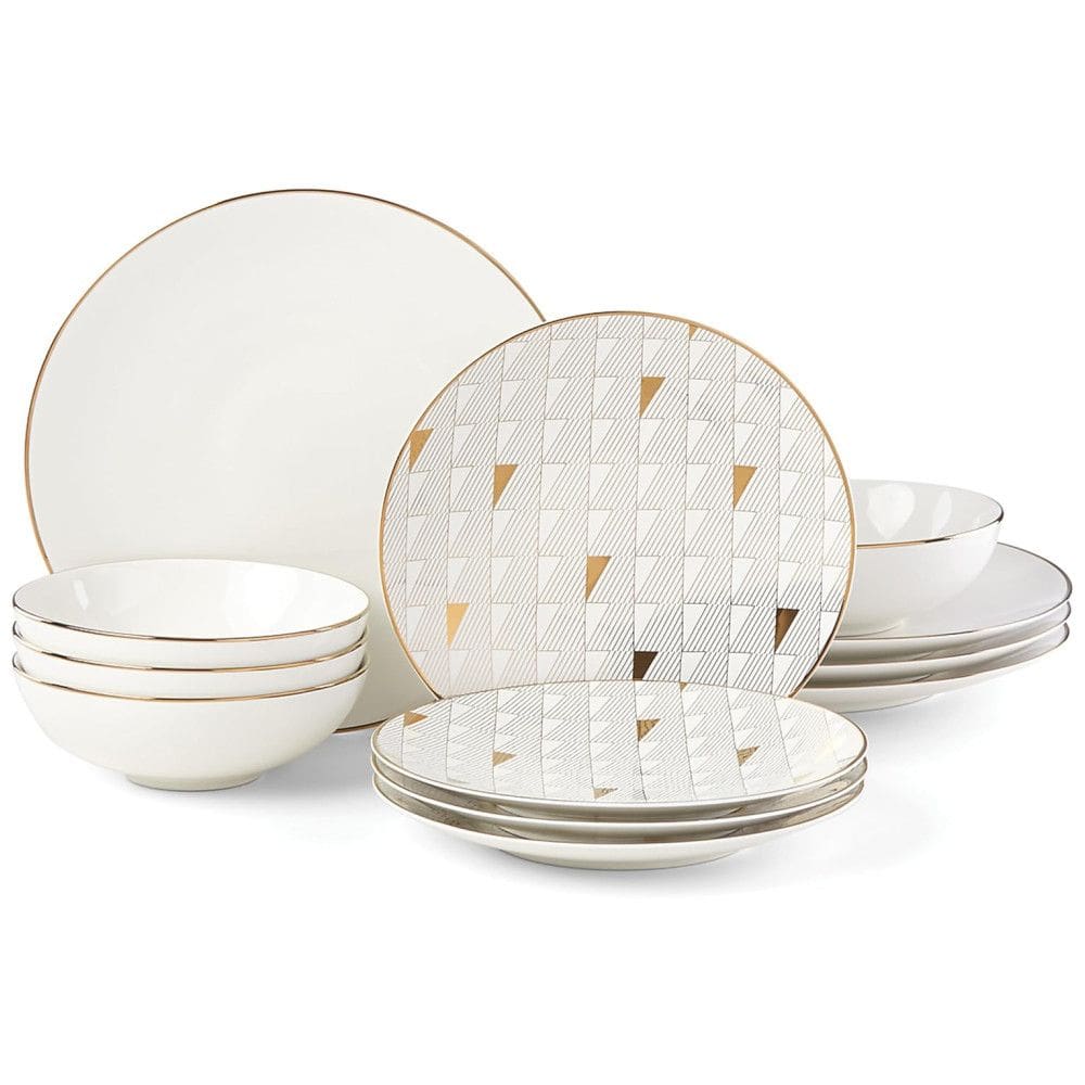 Aparelho de Jantar, Elegância e Sofisticação para Sua Mesa com 12 Peças, Formato Redondo e Material de Porcelana, LENOX 886123