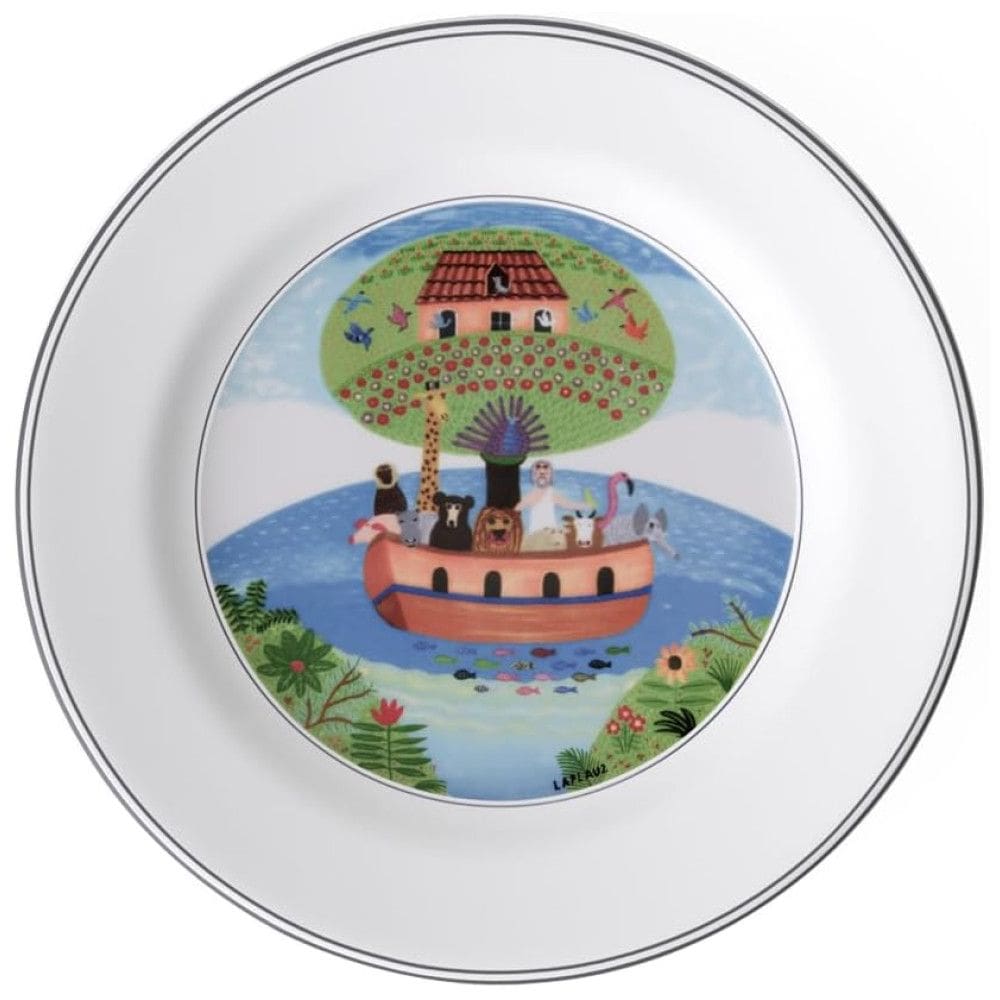 Prato para Salada ou Aperitivo de 21 cm com Tema Arca de Noé, Formato Redondo e Material de Porcelana, Villeroy Boch, Branco Colorido