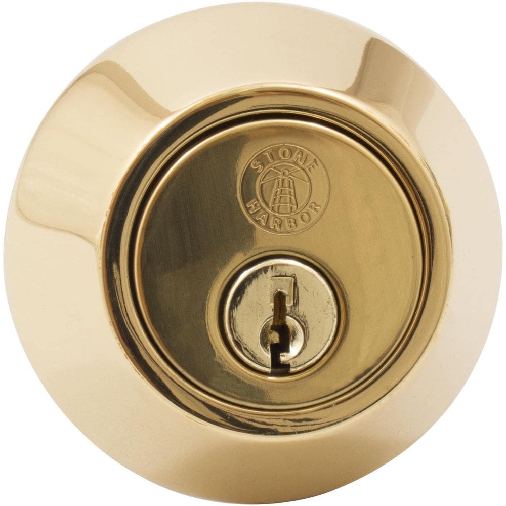 Chaveta SC de latão polido Deadbolt Lock Stone Harbor Grau 3