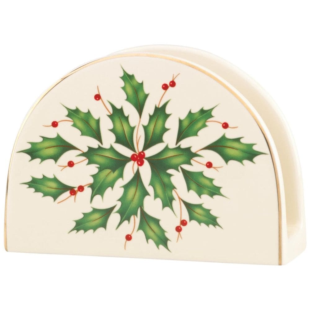 Porta Guardanapo em Porcelana, Natalino, Lenox 870004, Branco Marfim