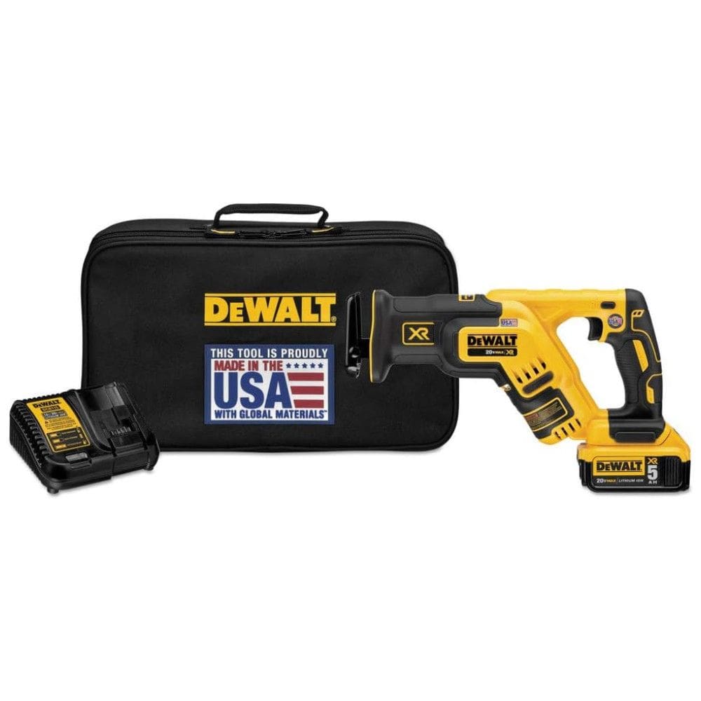 Serra Sabre Compacta Hora com 1 Bateria, 1 Carregador e Bolsa de Transporte, DEWALT DCS367P1, Amarelo