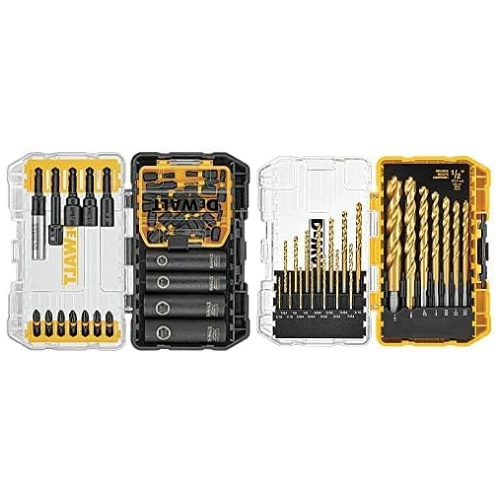 Kit de Brocas em Titânio 35 Peças com Estojo, DEWALT DW1361, Amarelo
