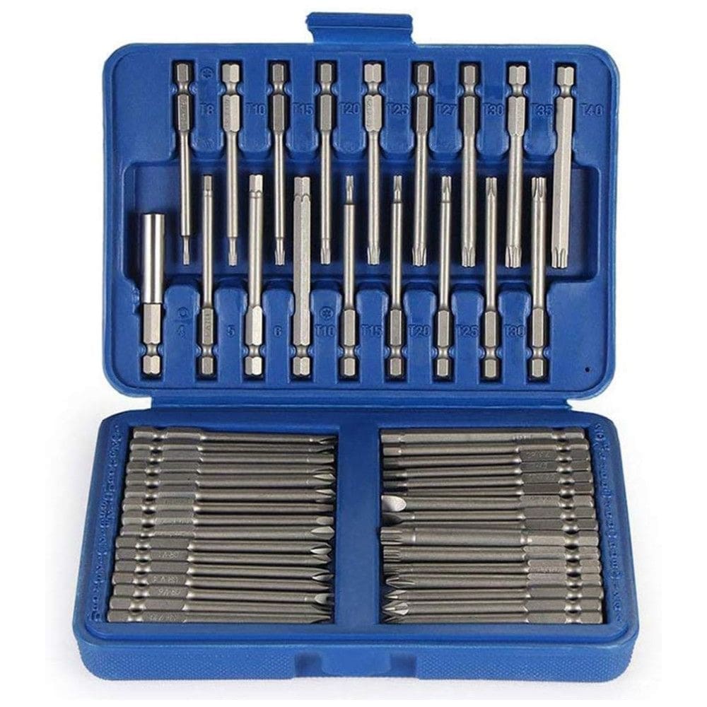 Kit Brocas de Chaves 50 Peças com Estojo, ROCARIS, Azul