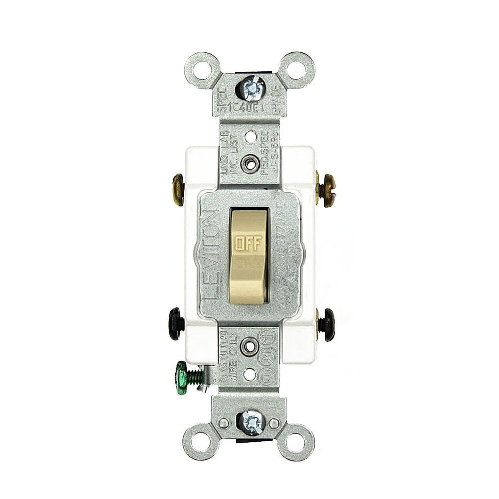 Interruptor silencioso AC de dois pólos Leviton Toggle 20A 120/277V Ivory