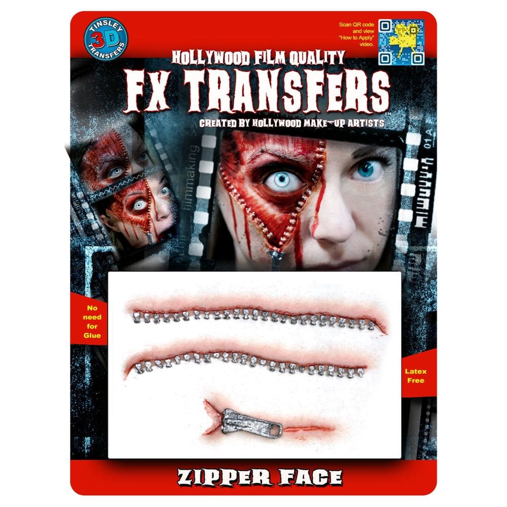 Maquiagem Tinsley Transfers Zipper Face Flesh/Multi Acrílico