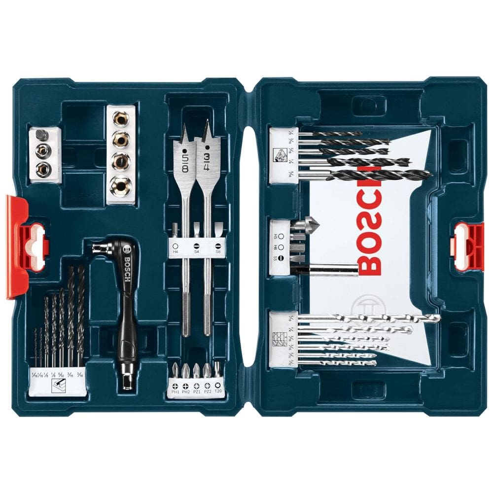 Kit de Brocas em Metal 41 Peças com Estojo, BOSCH MS4041, Verde escuro