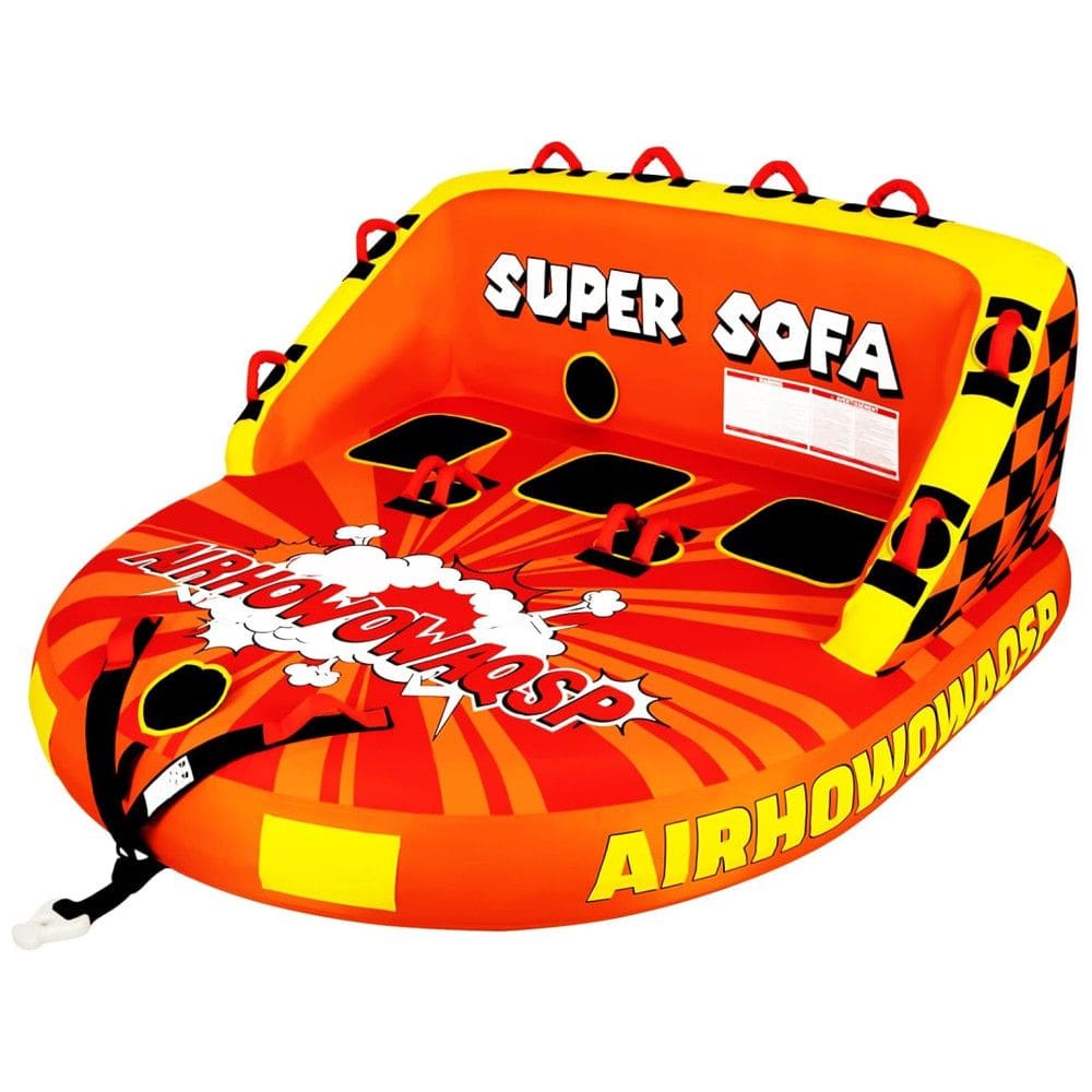 Boia Rebocável para 2 Pessoas, Carga Máx 230 kg com Pontos de Reboque Duplos, Capa de Nylon Grossa e Resistente, Airhowowaqsp