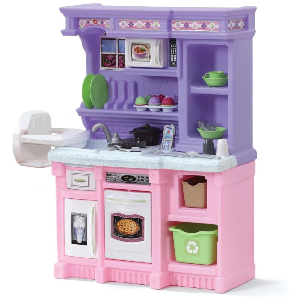 Cozinha de Brinquedo com Luzes, Sons e 30 Acessórios para Crianças de 2 Anos ou Mais, Step2, Roxo e Rosa