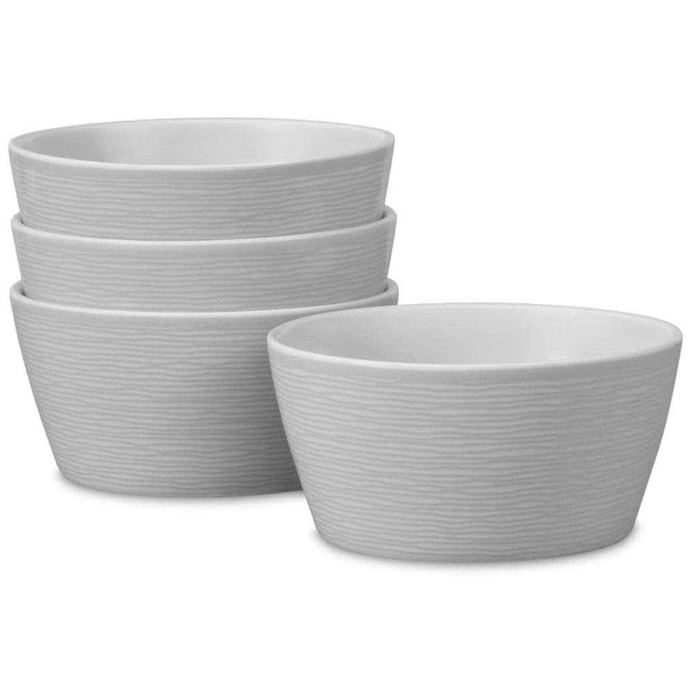 Conjunto de Tigelas, Estilo Clássico com 4 Peças, Capacidade de 740mL, Material de Porcelana e Formato Redondo, Noritake 4390-500D, Cinza
