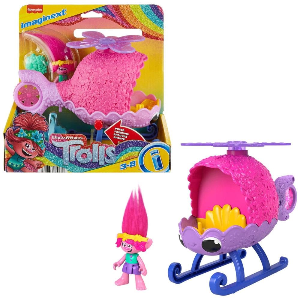 Conjunto Troll e Helicóptero para Crianças de 3 Anos ou Mais, Imaginext DreamWorks