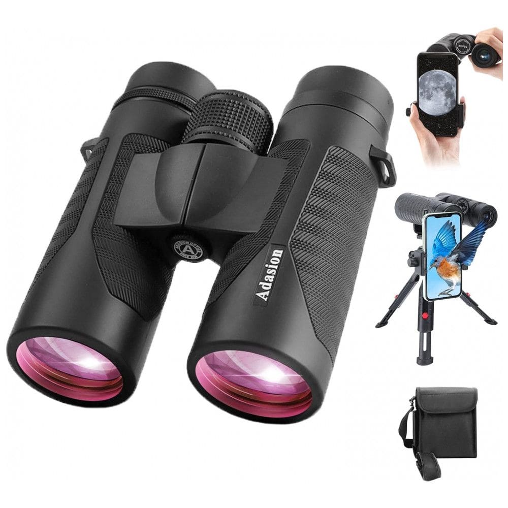 Binóculos 12x42 À prova d e Bolsa de zenamento, Visão 914 Metros, ADASION Binoculars 001, Preto