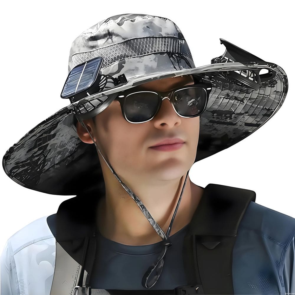 Chapéu de ventilador solar rezakaran Wide Brim UPF 50+ para homens e mulheres