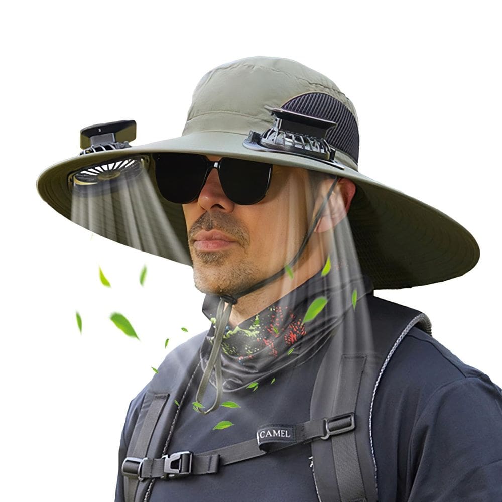 Chapéu de ventilador solar PRYZALO Wide Brim para homens e mulheres Sun Bucket