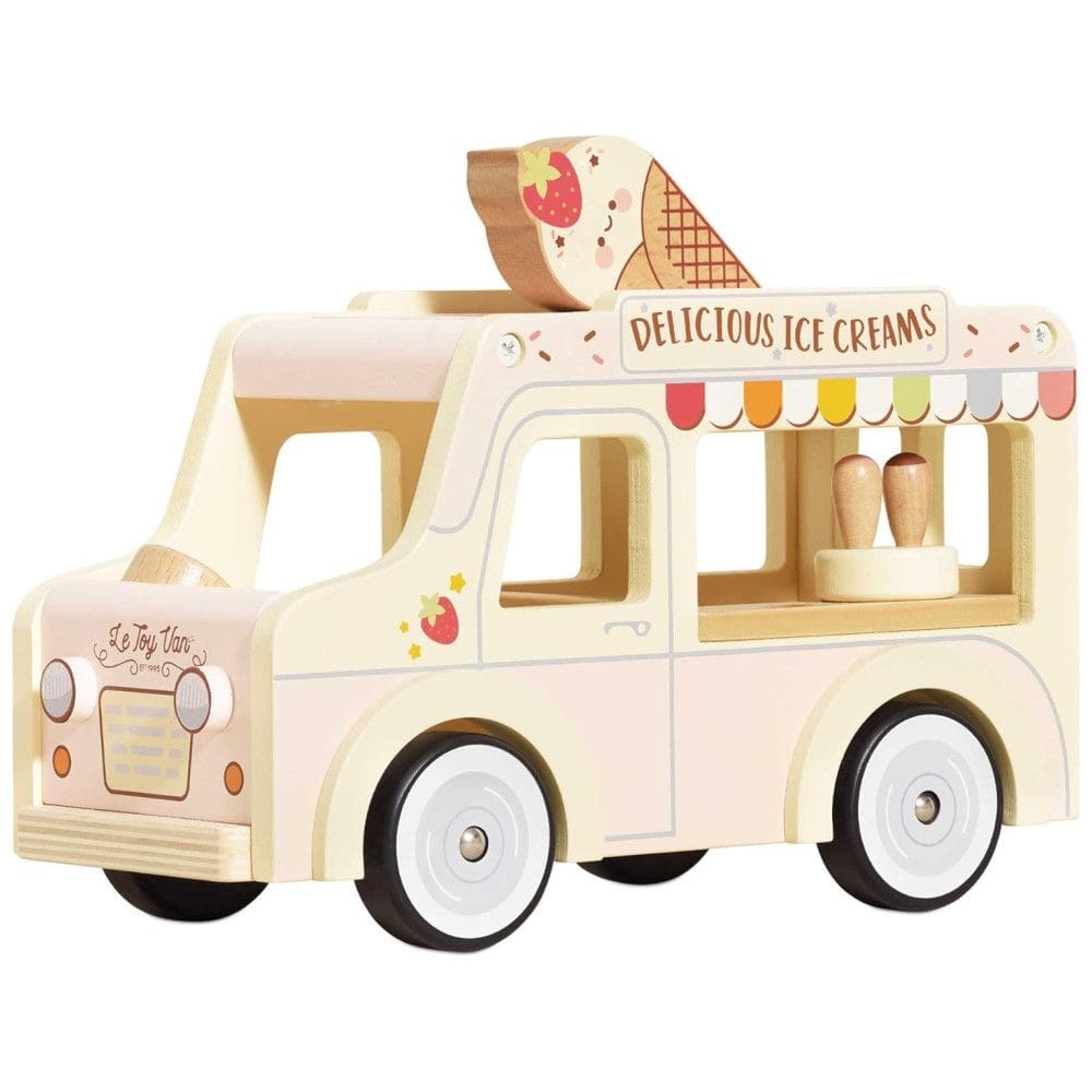 Caminhão de Sorvete de Madeira com Acessórios Magnéticos, Daisylane Le Toy Van