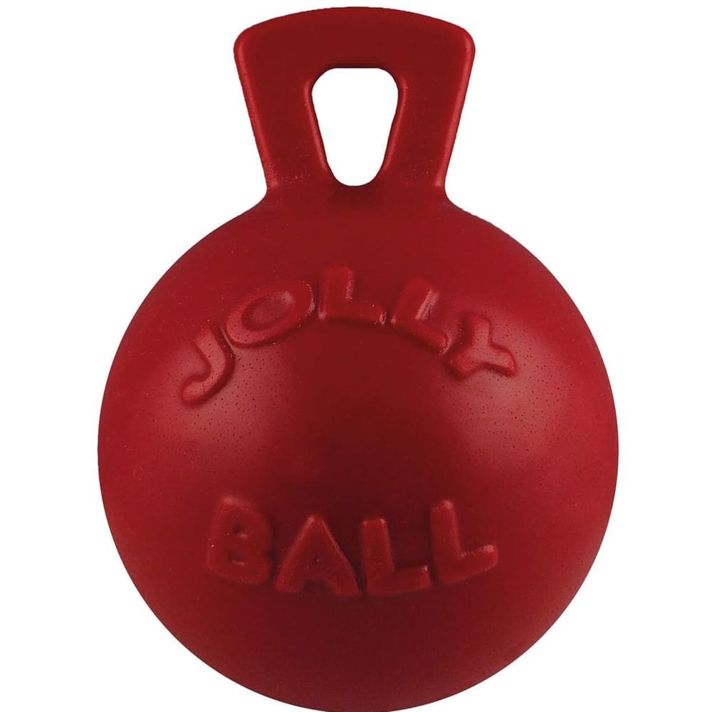 Bola Tug-n-Toss de brinquedo para cães Jolly Pets com alça de 11 cm vermelha