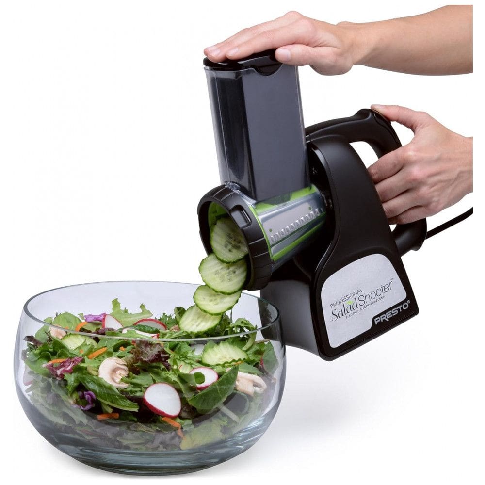 Ralador e Fatiador Elétrico Profssional com 5 Lâminas 114W, 110v, PRESTO 02970, Preto